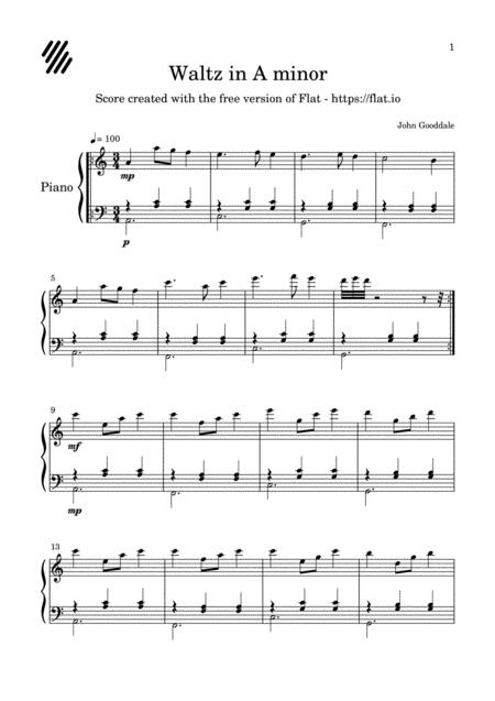 Waltz In A Minor Op 1 No 2 Sheet Music