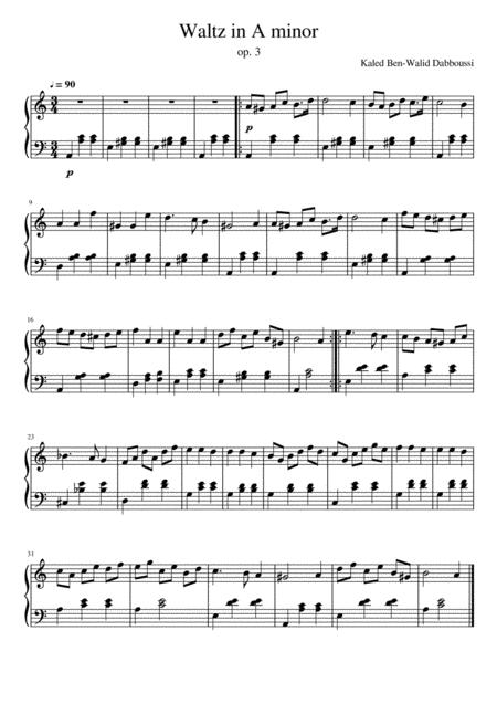 Waltz In A Minor Op 3 Sheet Music