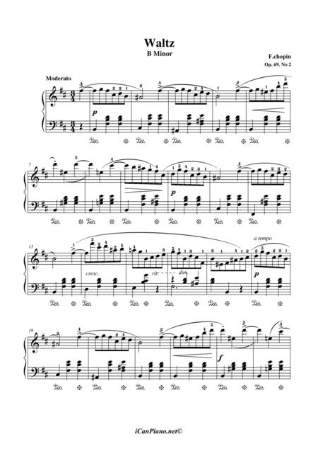 Waltz In B Minor Op 69 No 2 F Chopin Sheet Music