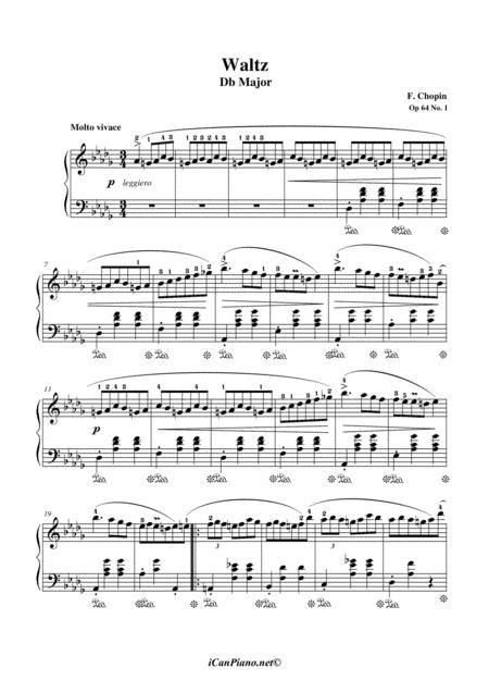 Waltz In Db Major Op 64 No 1 F Chopin Sheet Music