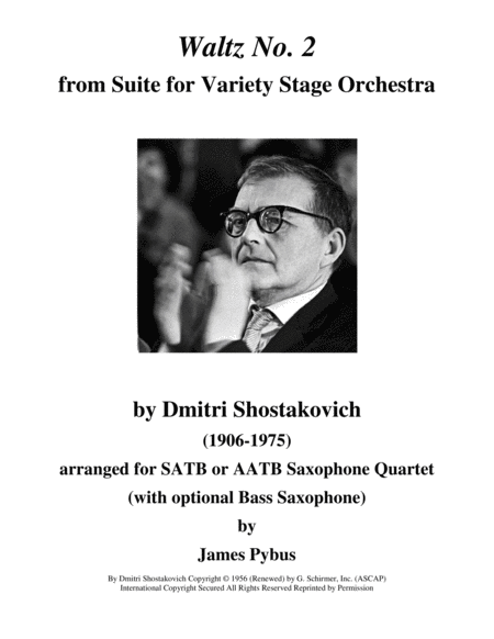 Free Sheet Music Waltz No 2 From Suite For Variety Stage Orchestra