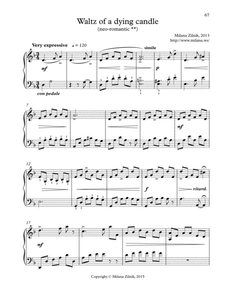 Free Sheet Music Waltz Of A Dying Candle