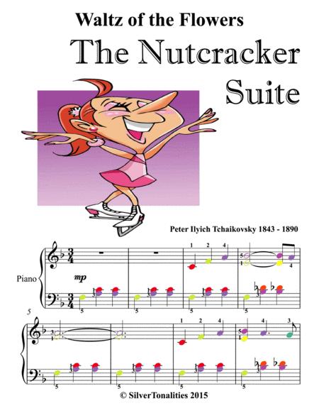 Waltz Of The Flowers Nutcracker Suite Easy Elmentary Piano Sheet Music With Colored Notation Sheet Music