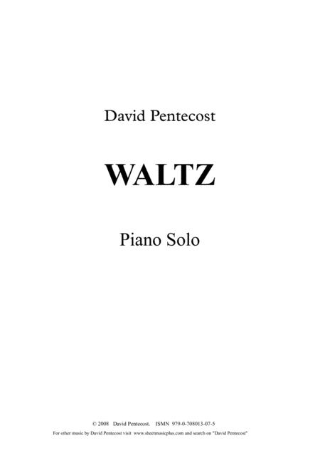 Waltz Opus 7 Sheet Music