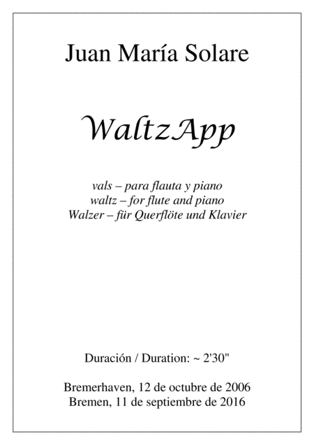 Free Sheet Music Waltzapp Flute Piano