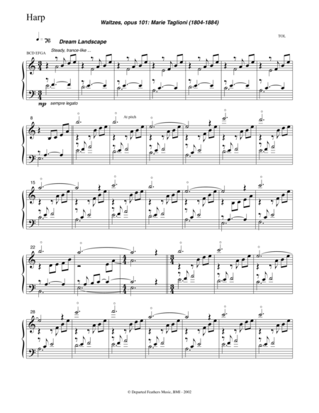 Free Sheet Music Waltzes Opus 101 2002 Harp Part