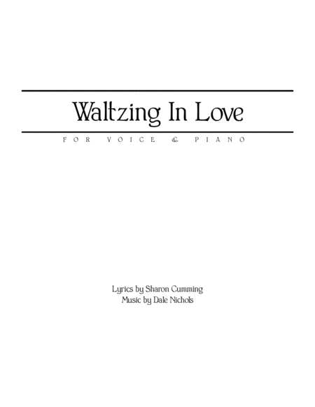 Free Sheet Music Waltzing In Love