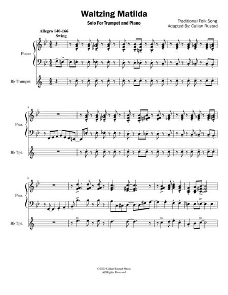 Waltzing Matilda Jazz Solo Trumpet Sheet Music