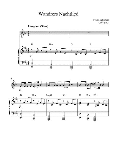 Free Sheet Music Wandrers Nachtlied Op 4 No 3 For Clarinet In A Solo And Piano Accompaniment