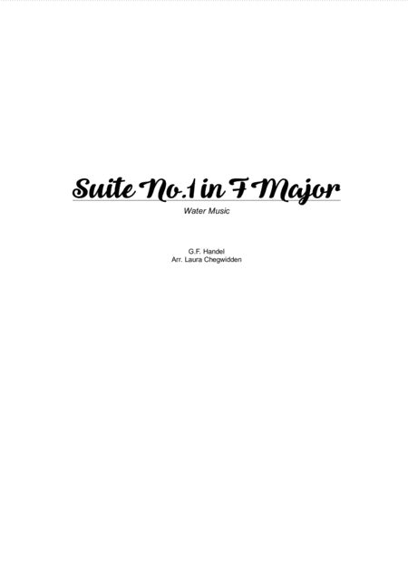 Free Sheet Music Water Music Suite 1 In F Major For String Quartet