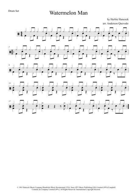 Free Sheet Music Watermelon Man Herbie Hancock Drums