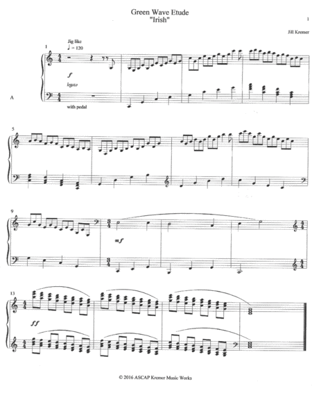 Free Sheet Music Wave Etude Irish