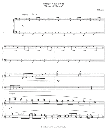 Free Sheet Music Wave Etude Sense Of Humor