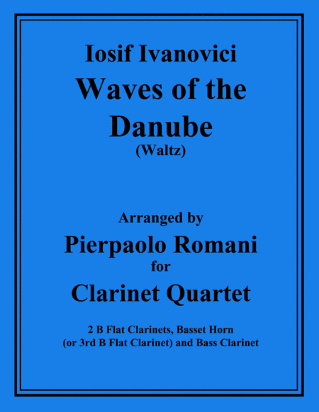 Waves Of The Danube Waltz For Clarinet Quartet Sheet Music