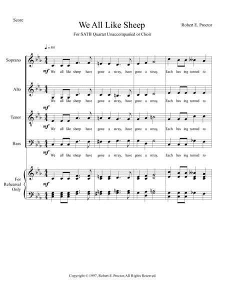 Free Sheet Music We All Like Sheep