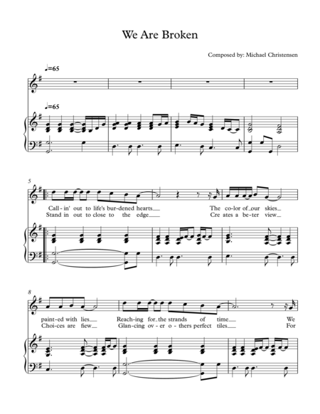 Free Sheet Music We Are Broken