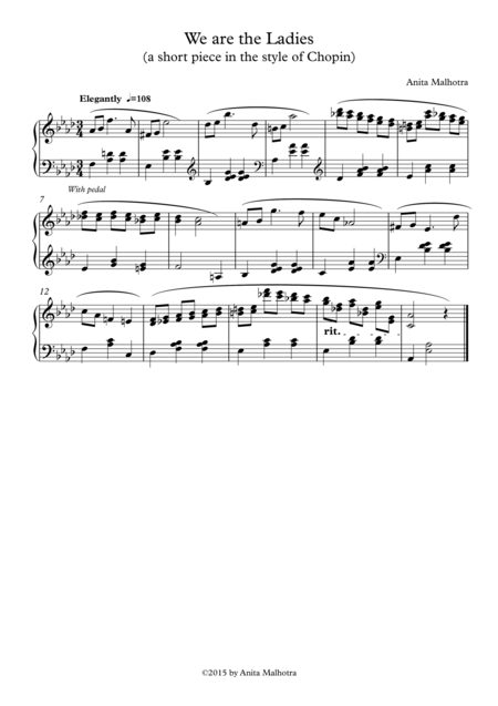 Free Sheet Music We Are The Ladies For Piano