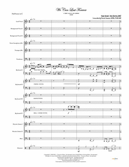 Free Sheet Music We Can Last Forever Chicago Full Score Set Of Parts