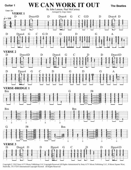 Free Sheet Music We Can Work It Out Guitar Tab