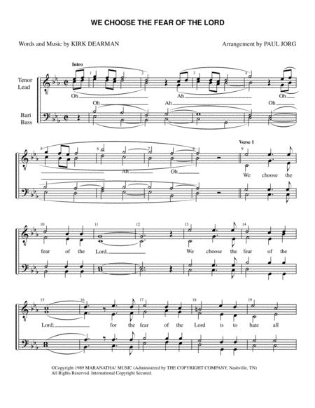 We Choose The Fear Way Word Of The Lord Sheet Music