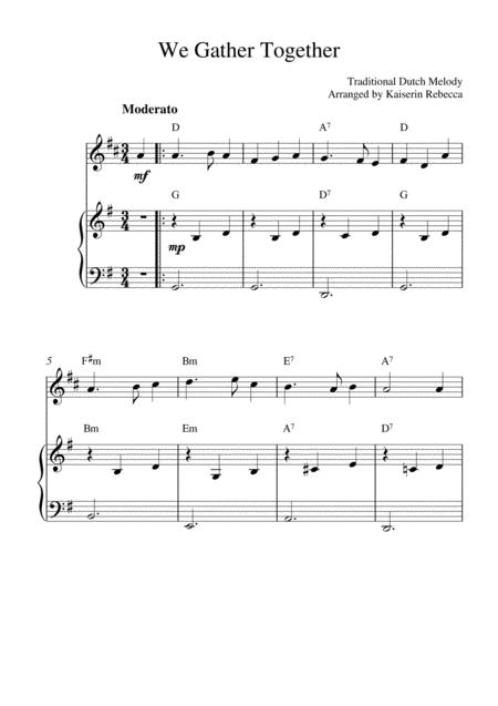 We Gather Together English Horn Solo And Piano Accompaniment Sheet Music