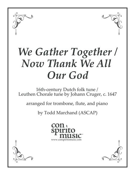 Free Sheet Music We Gather Together Trombone Flute Piano