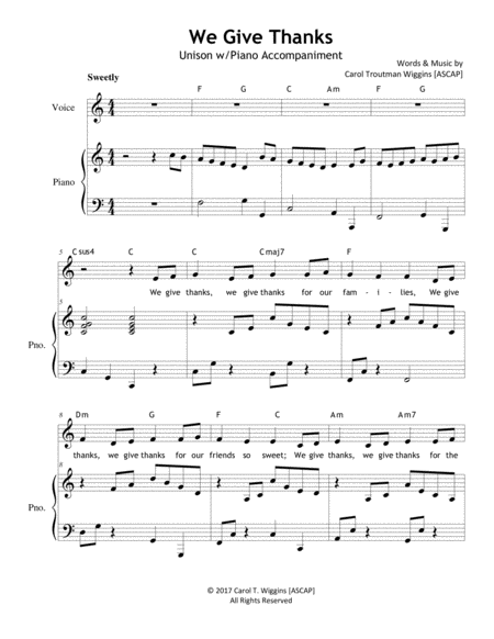 We Give Thanks Sheet Music