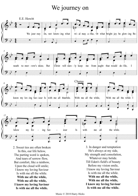 Free Sheet Music We Journey On A New Tune To A Wonderful Old Hymn