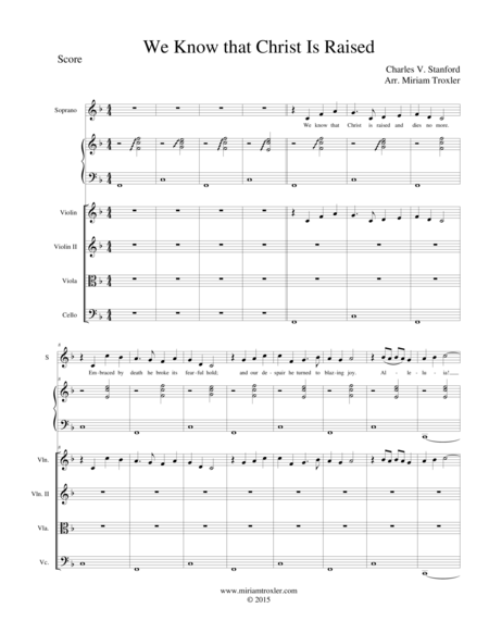 Free Sheet Music We Know That Christ Is Raised