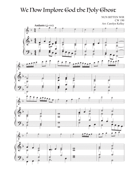 We Now Implore God The Holy Ghost Flute And Piano Sheet Music