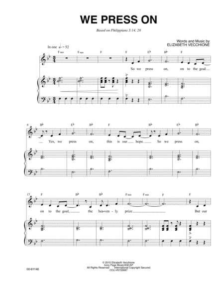 Free Sheet Music We Press On