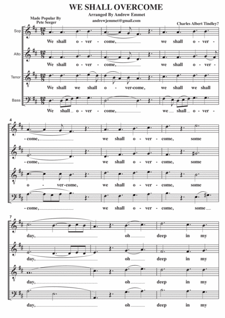 We Shall Overcome A Cappella Sheet Music