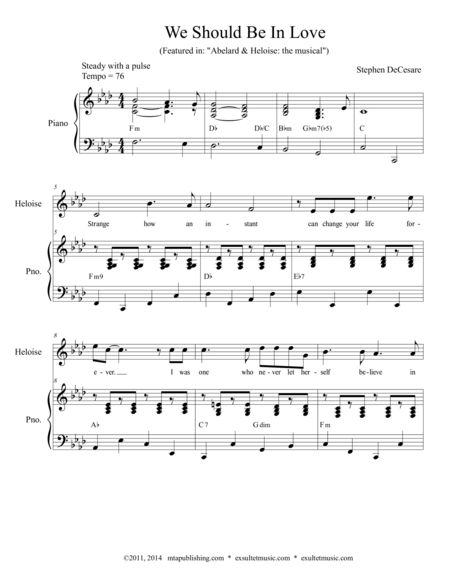 Free Sheet Music We Should Be In Love