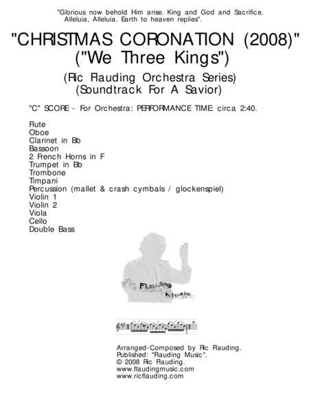 Free Sheet Music We Three Kings Christmas Coronation Orchestra