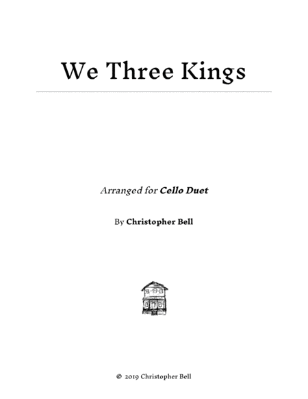 We Three Kings Easy Cello Duet Sheet Music