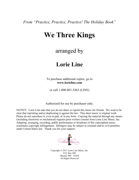 We Three Kings Easy Sheet Music