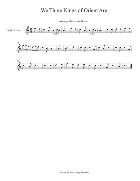 We Three Kings Of Orient Are English Horn Sheet Music