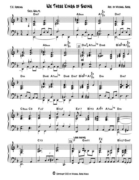 Free Sheet Music We Three Kings Of Swing