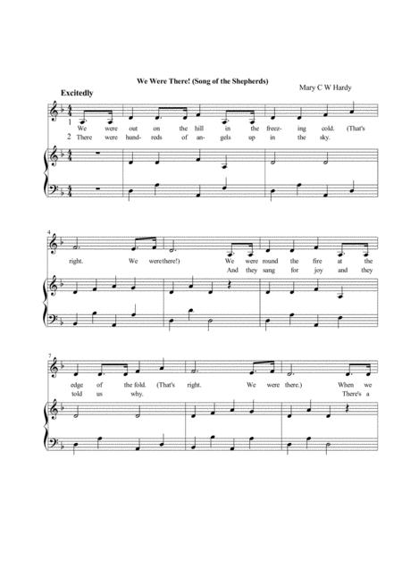 Free Sheet Music We Were There Song Of The Shepherds