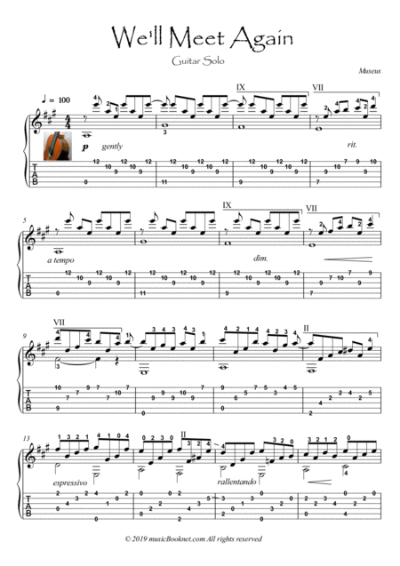 We Will Meet Again Guitar Solo Sheet Music