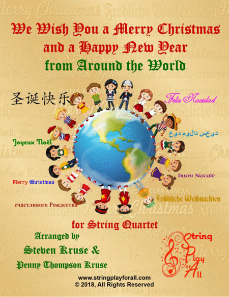 We Wish You A Merry Christmas And A Happy New Year From Around The World For String Quartet Sheet Music