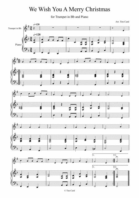 We Wish You A Merry Christmas For Trumpet In Bb And Piano Sheet Music