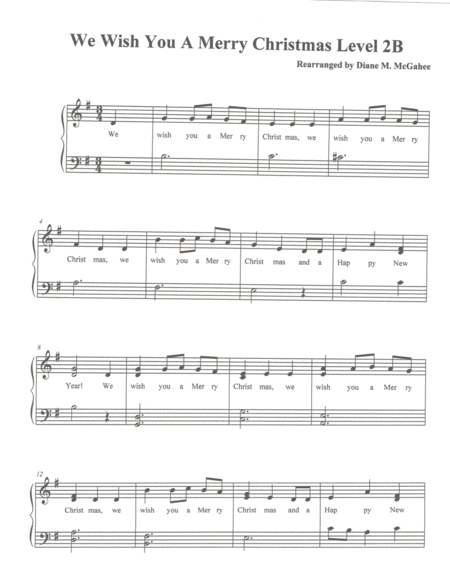 We Wish You A Merry Christmas Level 2b Sheet Music