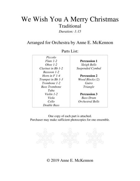 We Wish You A Merry Christmas Parts Sheet Music