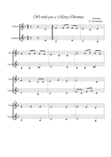 Free Sheet Music We Wish You A Merry Christmas Violins Duet