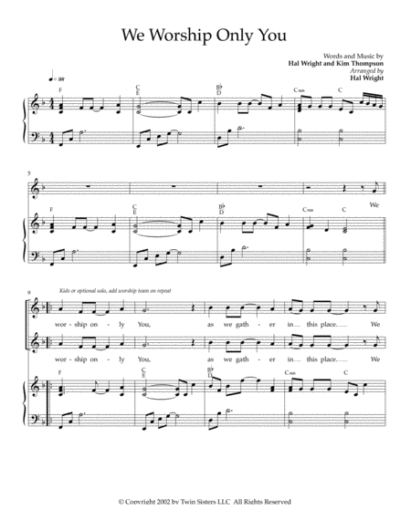 We Worship Only You Sheet Music