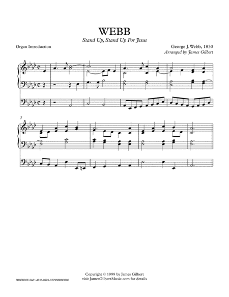 Webb Stand Up For Jesus Ora Sheet Music