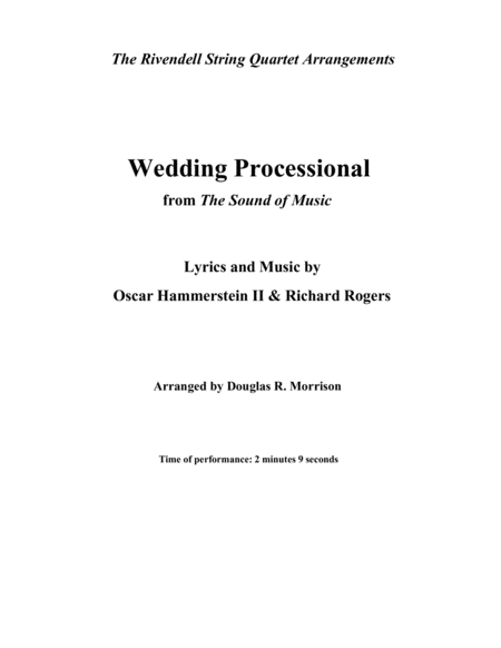 Wedding Processional From The Sound Of Music Sheet Music