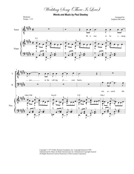 Free Sheet Music Wedding Song There Is Love For Satb