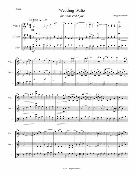 Free Sheet Music Wedding Waltz String Trio